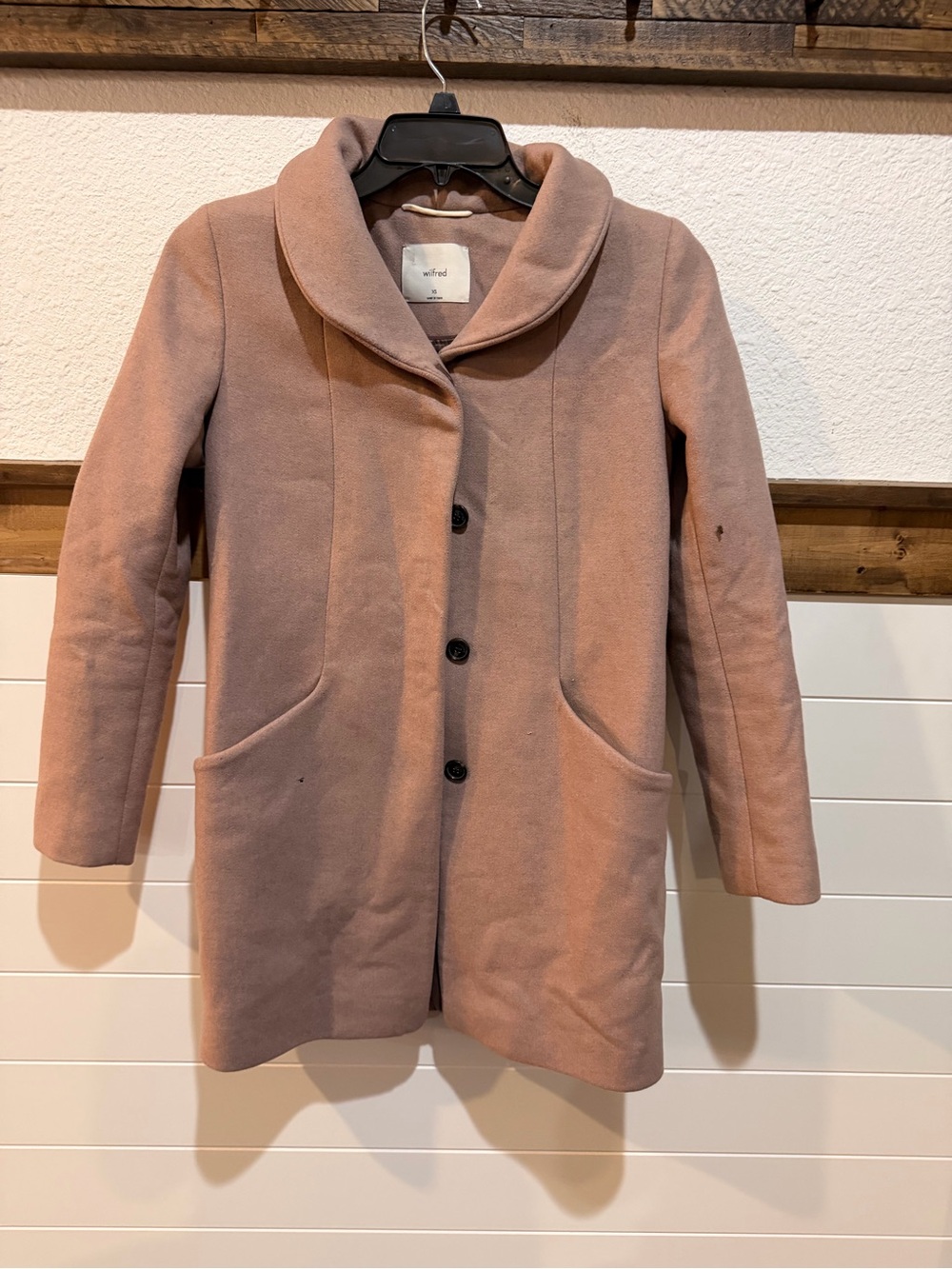 Wilfred Dusty Pinkish/brown Wool-Blend Button Coat